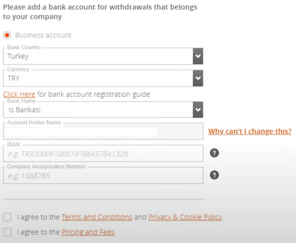 payoneer bank account image